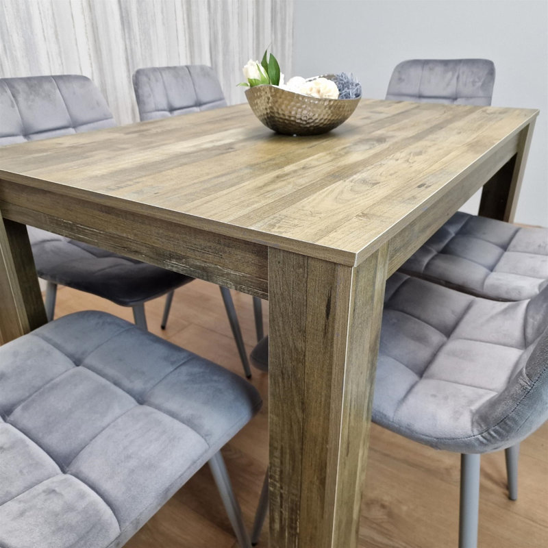 Romal 6 Person Dinign Set, Grey, 75cm H x 117cm W x 77cm D