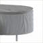 Gris ultrabrillant Table basse ronde chromée ovale pour le salon, élégante et moderne avec rangement supplémentaire