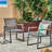 Patio Dining Chair 2, Grey, Aluminum Mesh Seat And Back, Rust- Frame, Contemporary Outlook Outdoor Pair  2  - Grey With Faux Handles Seat/Back Feature-773605010