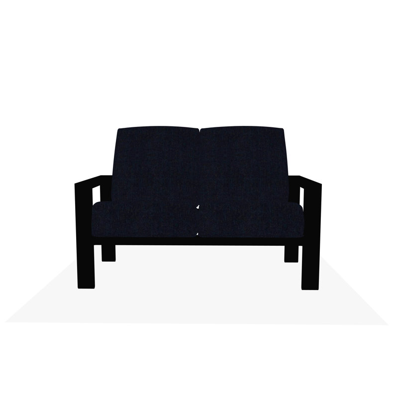 Causeuse Larssen, Spectre indigo Sunbrella®, Noir