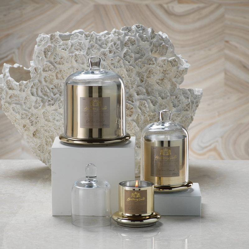 Bougie pour pot doré de golden beach, H 5,75 po x l 4 po x P 4 po