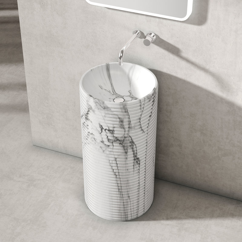 Lavabo de salle de bain autoportant 33 po, à surface solide 33 po