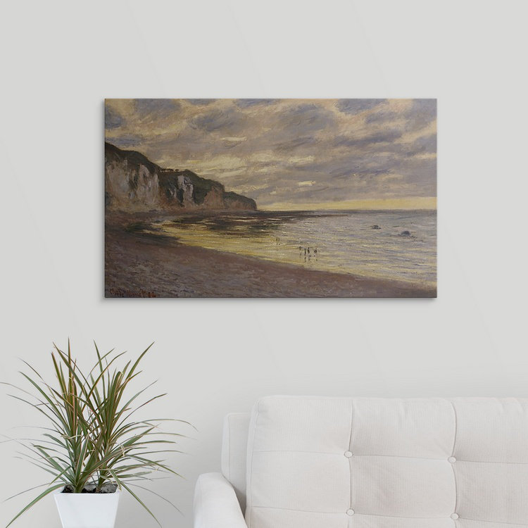 «Pointe De Lailly, Maree Basse, 1882» par Claude Monet, reproduction d'art, H 32 po x l 48 po x P 1,25 po, Toile