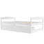 Lit plateforme simple avec 2 tiroirs - Pin blanc, peu encombrant-1099070562