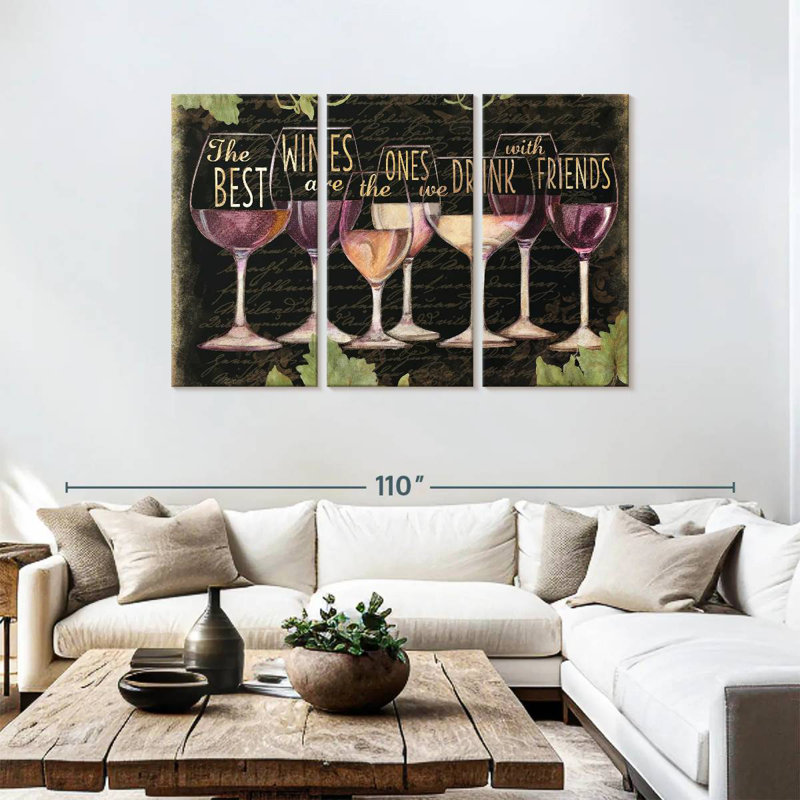 Tergel Wine Line sur fond noir, H 48 po x l 74 po