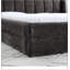Grand cadre de lit tapissier grand avec tissu épais, lit plateforme grand format en chenille avec tête de lit et cadre uni - GRIS FONCÉ (87 po x 23,5 po)