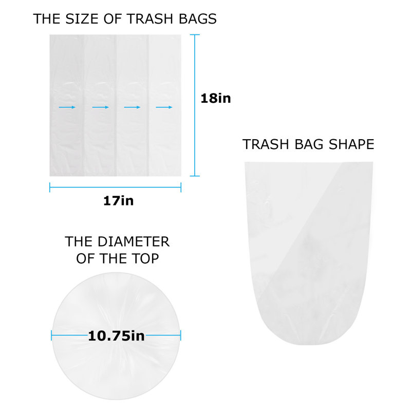 Plastic Trash Bags - 500 Count