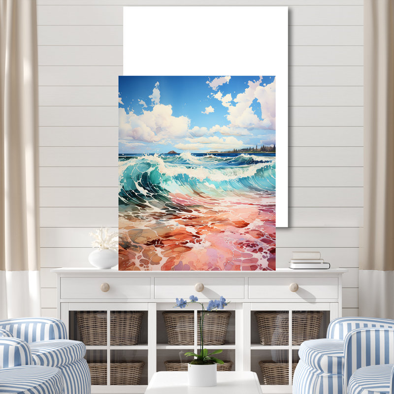 «Tropical Beach Waves Fusion III», reproduction sur toile, H 20 po x l 12 po x P 1 po, Toile tendue