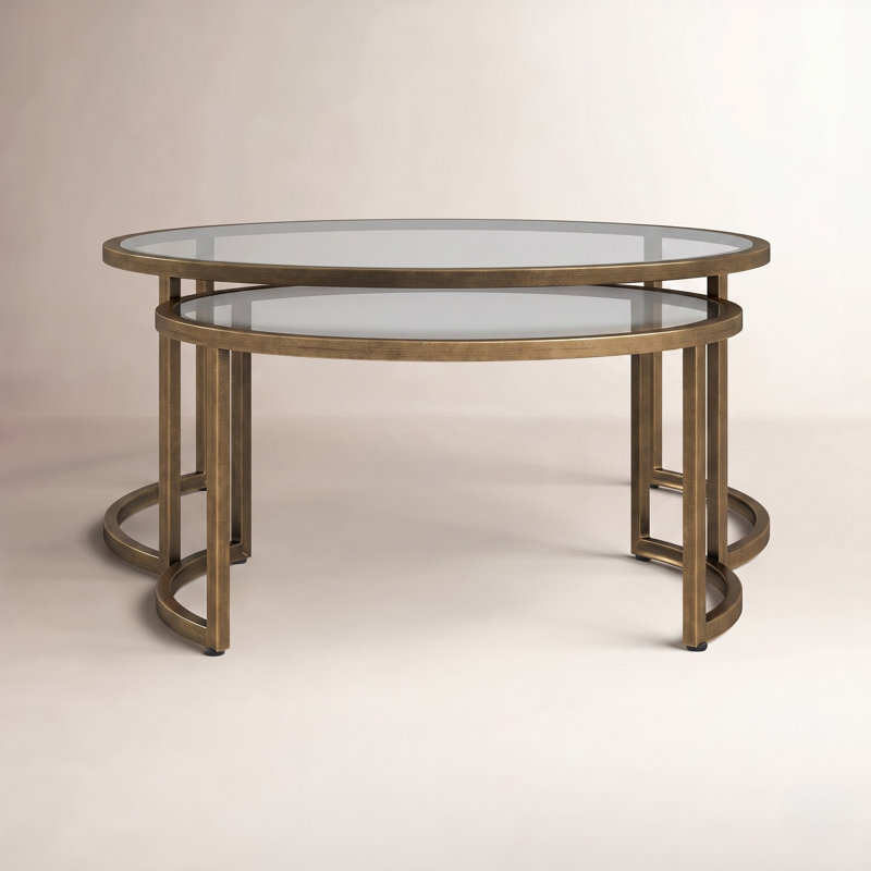 Lavi Glass Top Nesting Coffee Table