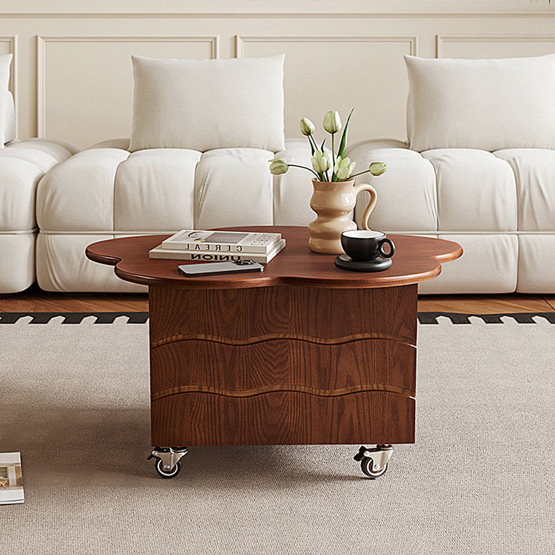 Minimalist Adjustable Height Irregular Petal-shaped Movable Side Table