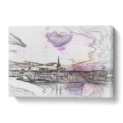 Stockholm In Sweden In Abstract - No Frame - Wrapped Canvas