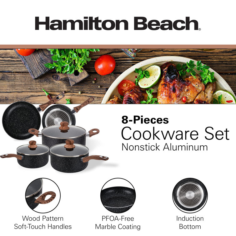 Hamilton Beach Forged Aluminum 2 pc Fry Pan Skillet Set, PFOA PTFE Fre