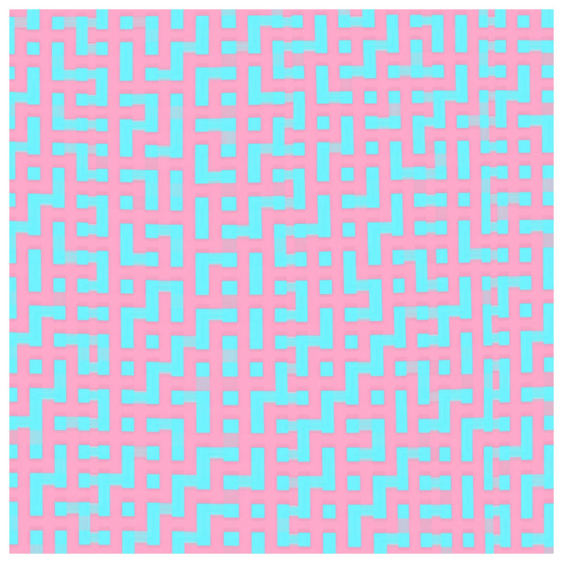 Blue Pink Maze Double Sided Throw Pillows, 16 x 16 inches