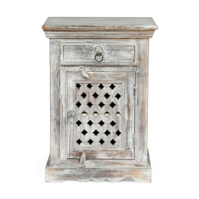 WOODEN NIGHTSTAND WITH 1 DRAWER 1 DOOR