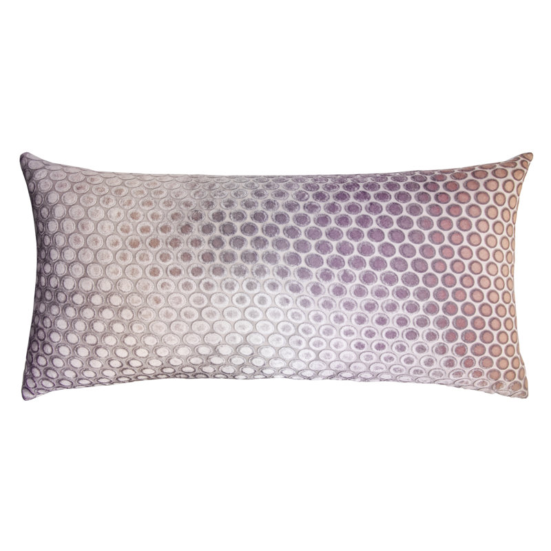 Dots Lumbar Velvet Pillow Cover & Insert, Opal, 12" x 24"