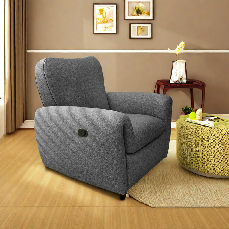 Fauteuil inclinable pivotant rembourré Noleen, Gris