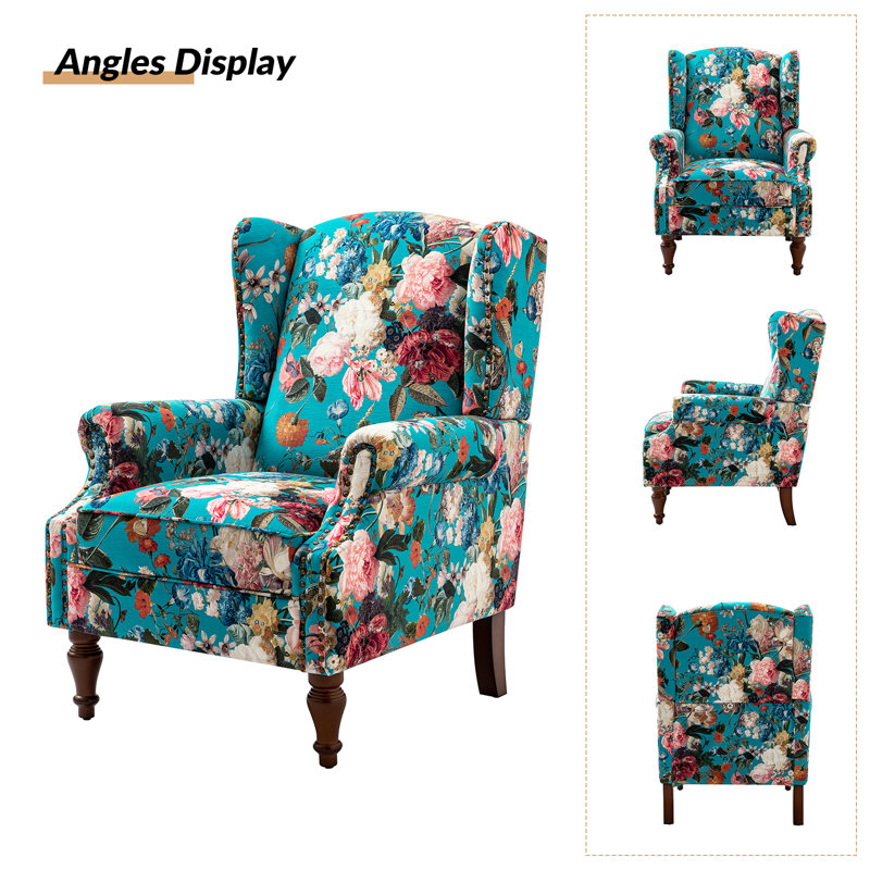 Upholstered Accent Chair, Peacock