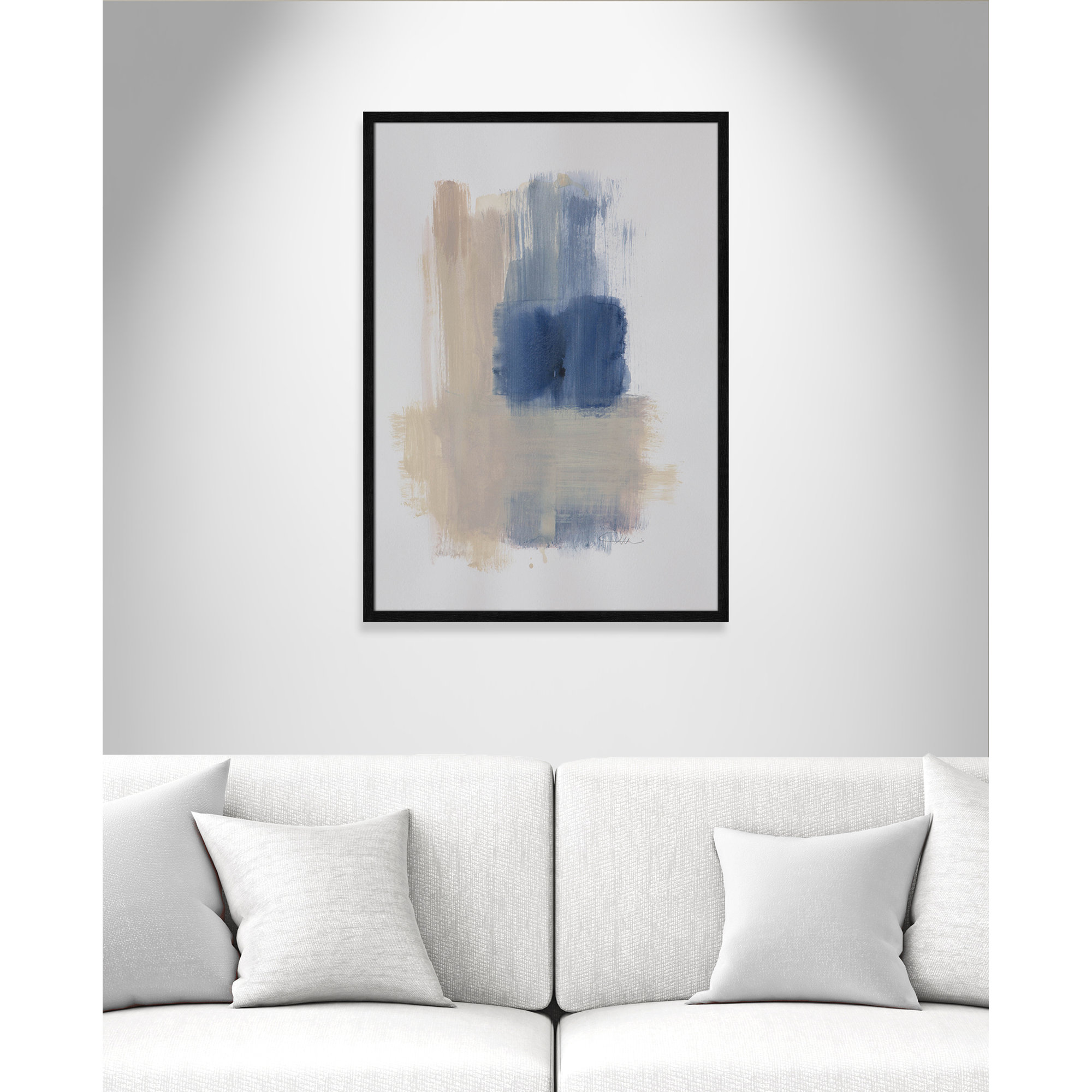 Powder Room Wash III by Casa Fine Arts, Black Slim Frame Unmatted, 35.5" H x 25.5" W x 1.25" D  