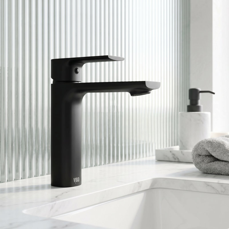 Davidson 6" H Single Handle Single Hole Bathroom Faucet, Matte Black