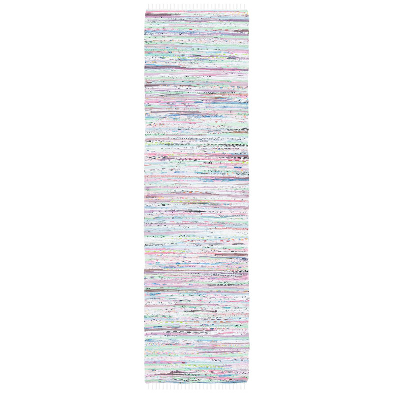 Fales Rug Hand Woven Cotton Striped Rug, Runner 2'3" x 8'