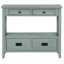 Console Style en bleu rétro. 4 tiroirs et 1 tablette de rangement. Surface de vie en bois de pin massif avec tablette 36 po, chambre bleue, couloir