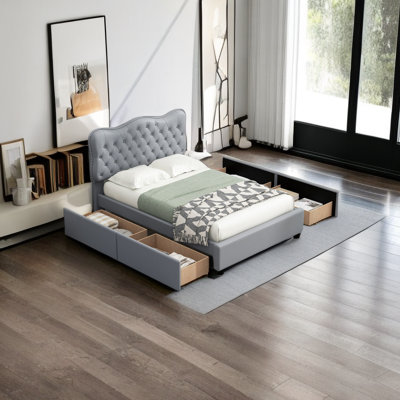 Lit plateforme avec rangement Harriet