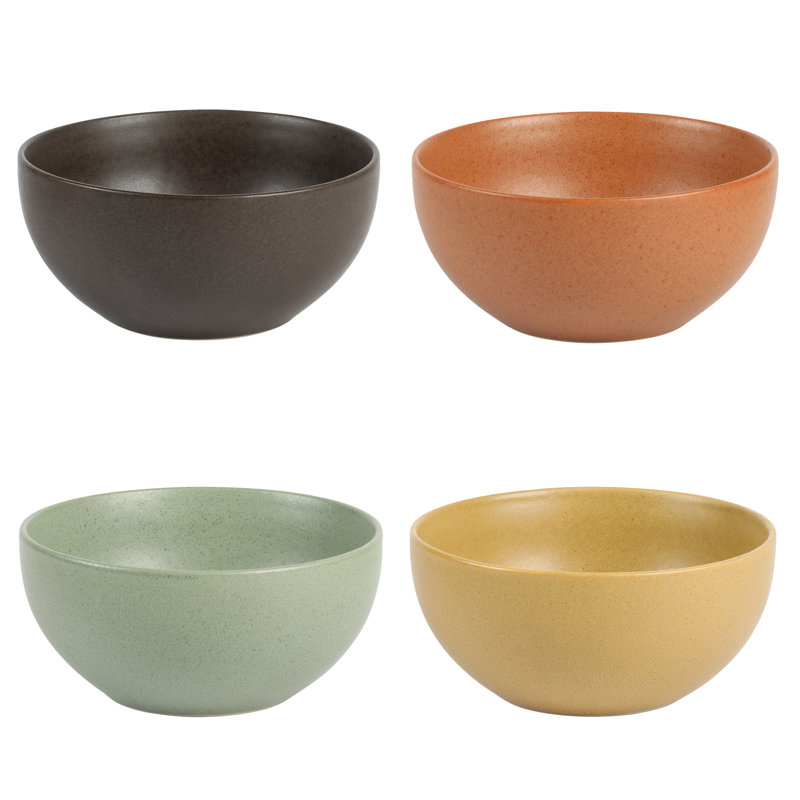 Capetown Assorted Color Reactive Glaze Ceramic Dinnerware Set, Service for 4