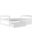 Structure de lit plateforme simple avec deux tiroirs sous le lit, blanc-1781529097