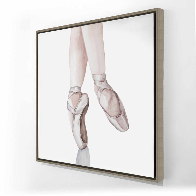 Toile de pieds de ballerine grise | Décoration murale romantique pour chambre à coucher