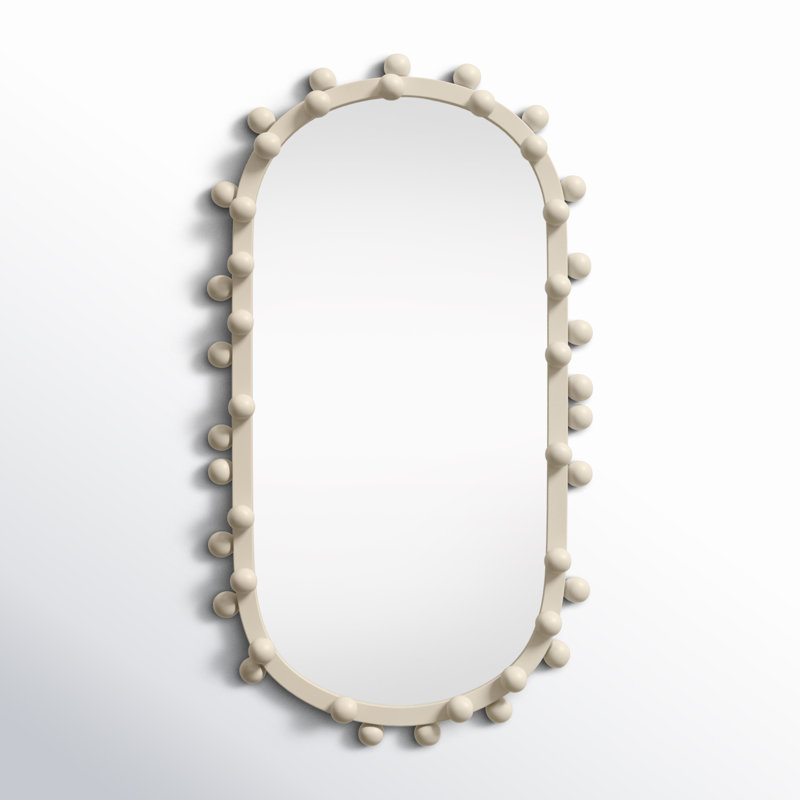 Metal Oval Mirror, 31.5" x 17"