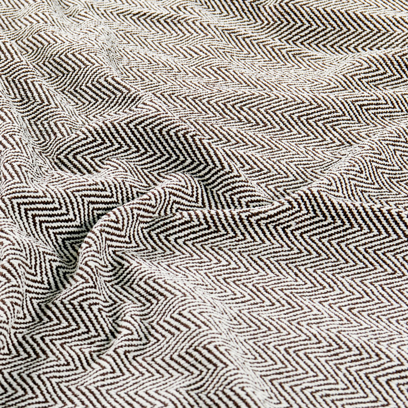 Chevron Knitted Throw Blanket, Seal Brown