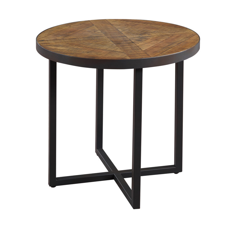 Brown Round End Table