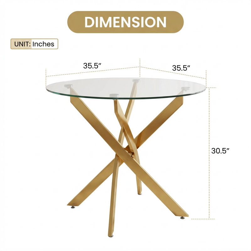 Table de salle à manger Modern, Doré