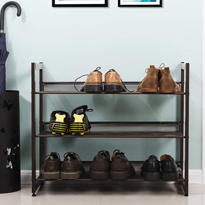 Range-chaussures en métal à 3 niveaux