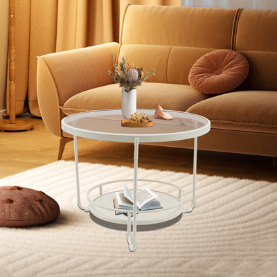 Floorstanding Round Coffee Table Side Table For The Living Room, Study Room, Bedroom