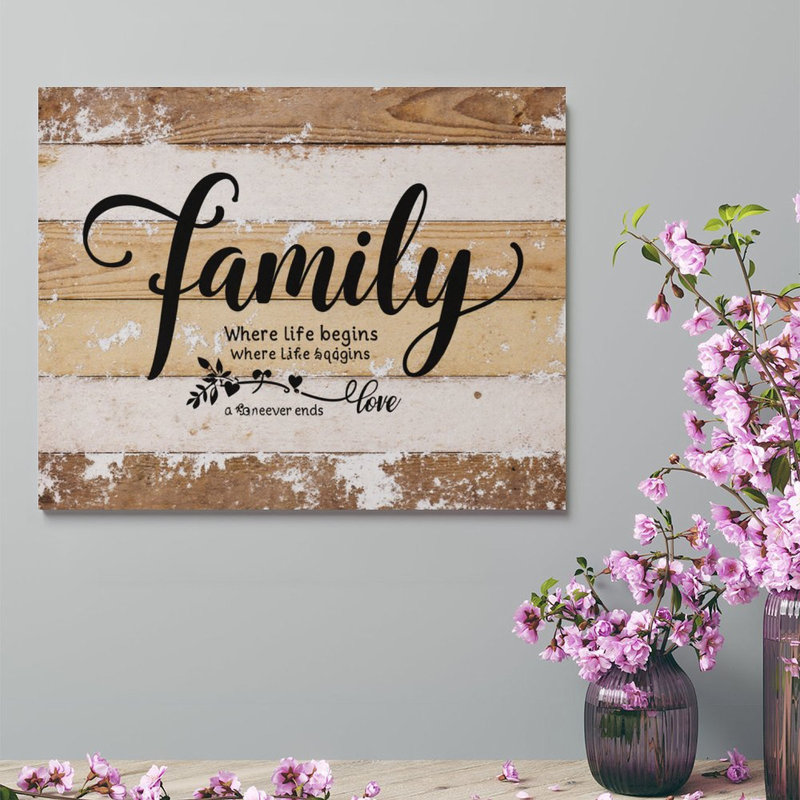 Family Typographie, cadre en bois encastré, art mural, 16 x 20