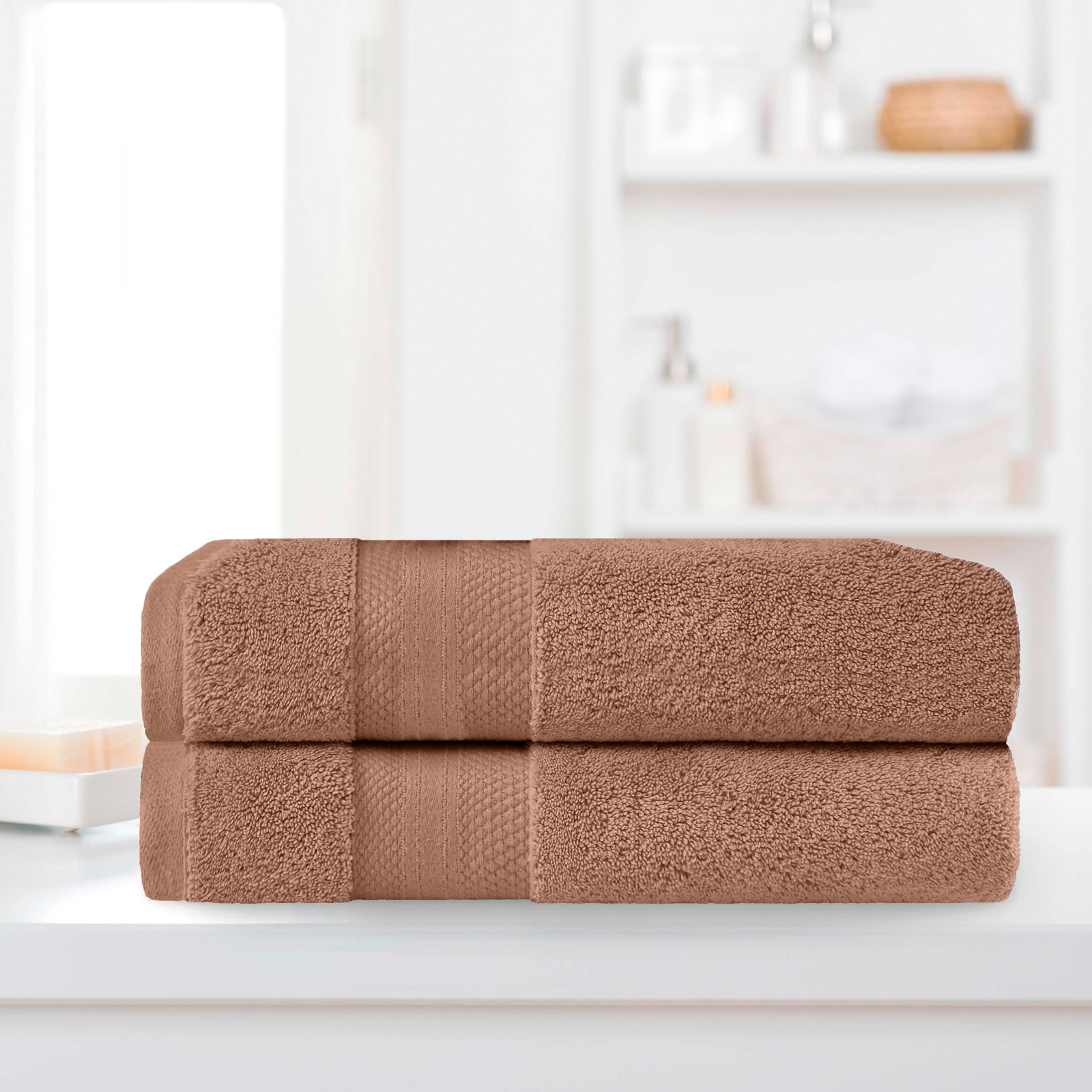 Finnian Ultra-Plush Heavyweight, 100% Turkish Towel Collection, Taupe, Bath Sheets - 2 Pack