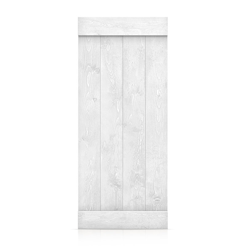 Dalle de porte de salle de bain en bois de pin massif, H 72 po x l 32 po x P 1,5 po, Crème clair