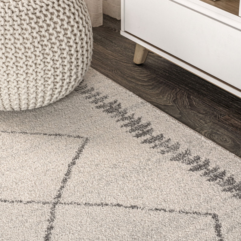 Tapis crème / gris Farnborough Moroccan Beni Souk, Rectangle 4pi x 6 pi