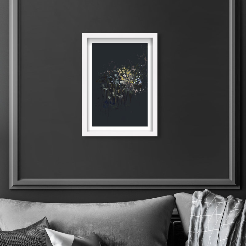 Midnight Flowers Print by Oliver Gal, 11.5"H x 16.5"W, White Shadowbox