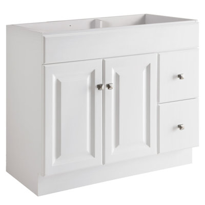 Meuble-lavabo de 36 po Wyndham, entièrement assemblé, blanc