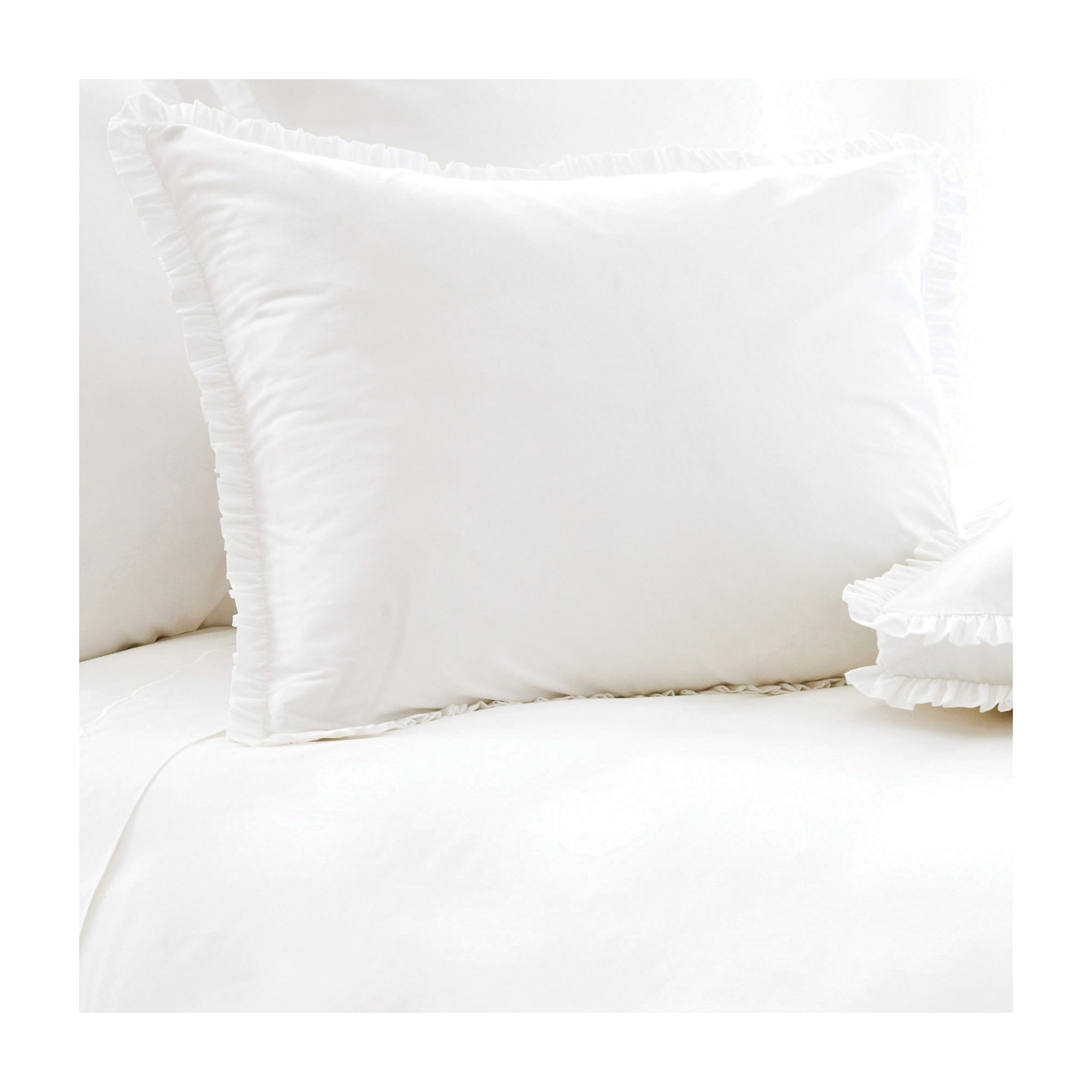 Classic Ruffle White Sham, White, Standard
