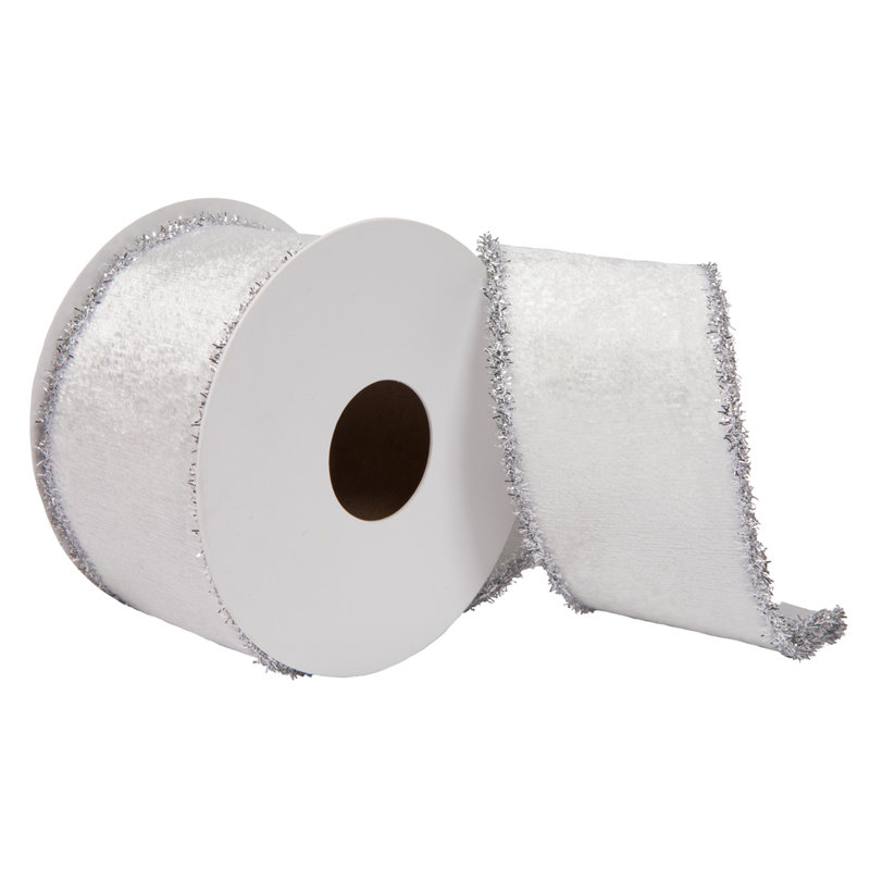 Ruban de Noël, H 2,5 po x l 180 po x P 2,5 po, Ivoire