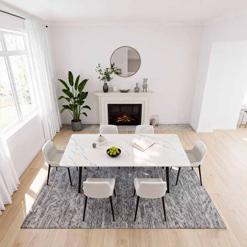 Stone Top Metal Base Dining Table