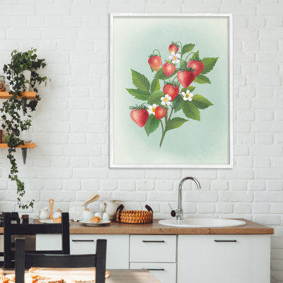 Giclée encadrée, ensemble de fraises rétro, design par Diane Neukirch