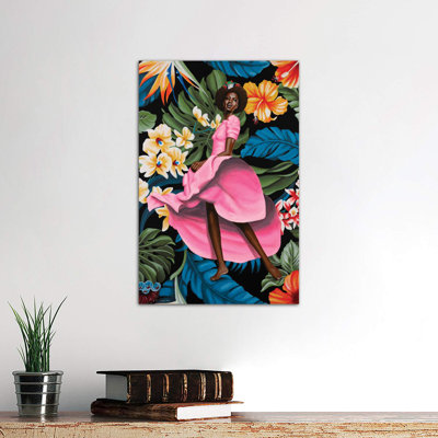 Jungle Rose 1 Piece Wrapped Canvas Painting