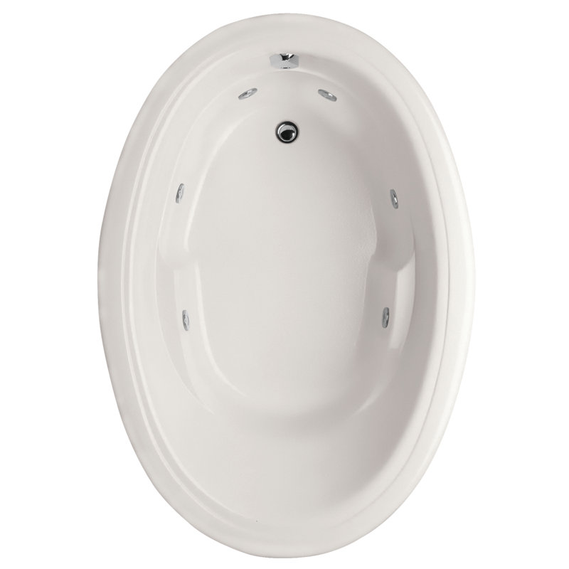 Builder Oval 60'' L Whirlpool Bathtub, White