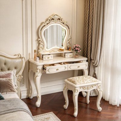 Coiffeuse 27,56 "de style européen avec miroir