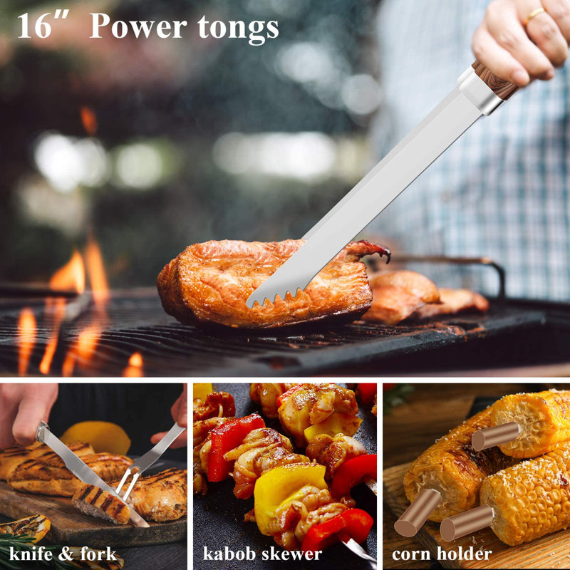 Dishwasher Safe Grilling Tool Set, Brown