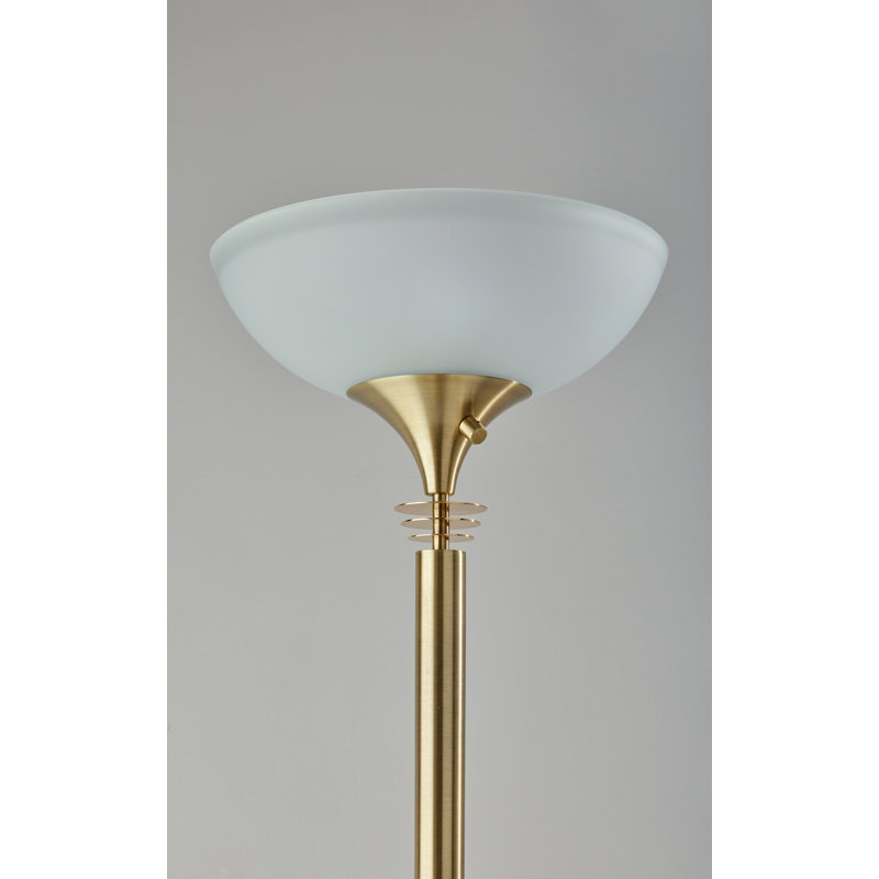 71'' Antique Brass Torchiere Floor Lamp